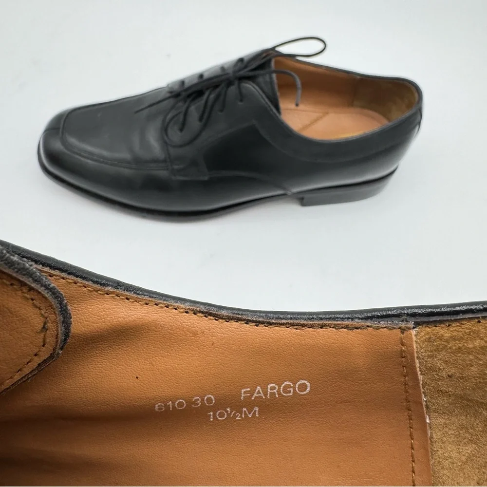 French Shriner Fargo Black Leather Oxford Size 10.5 M